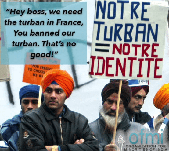 France Turban ban Protest